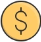 icon of dollar sign in yellow circle