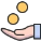 icon of coins falling into a hand