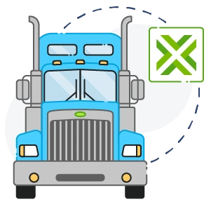 Semi-truck tractor amd TAB Bank icon
