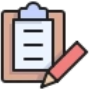 icon of clipboard with pencil