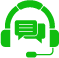 headset and chat icon green